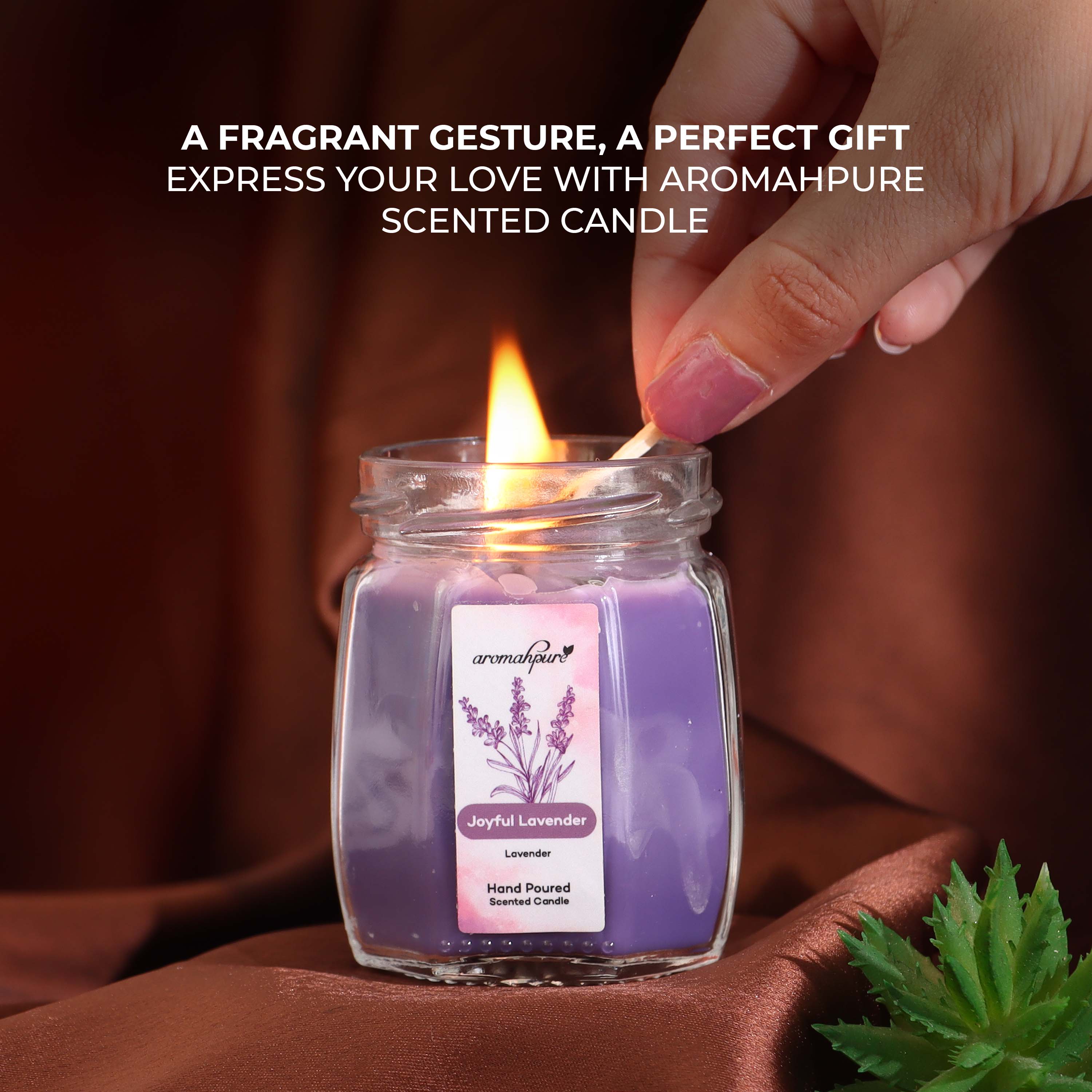 Aromahpure Lavender Octa Candle Lifestyle Shot