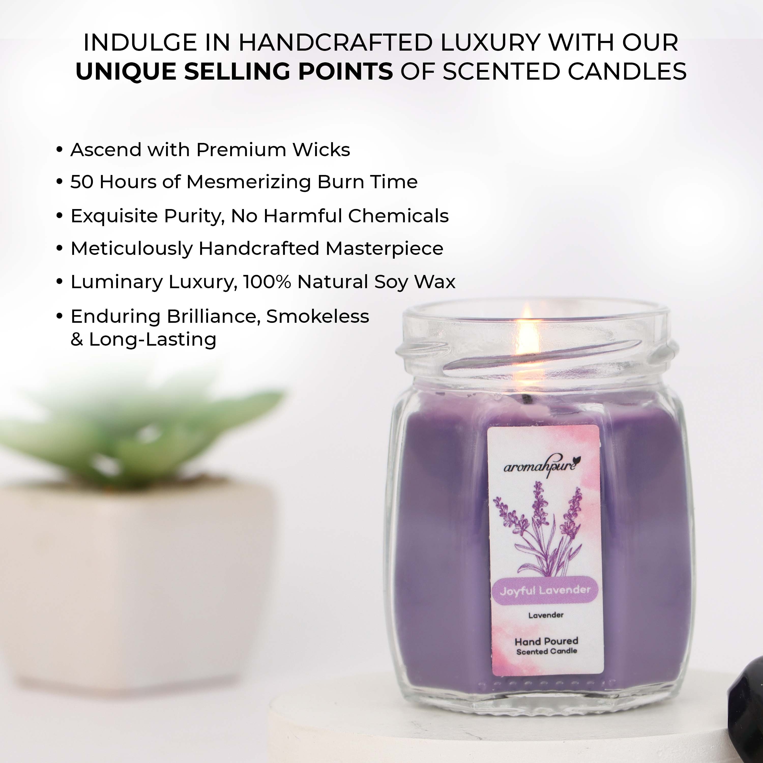 Aromahpure Frangipani Lavender Octa Candle Product View