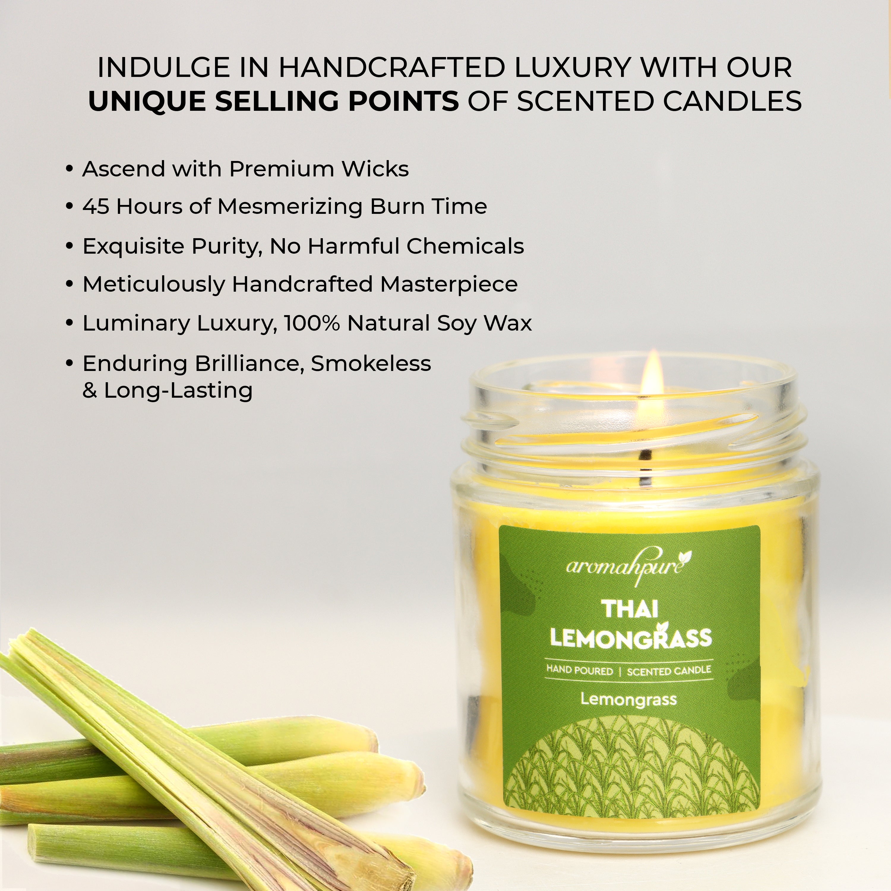 Big round jar combo candles with lemongrass & frangipani fragrance with Unique selling points
