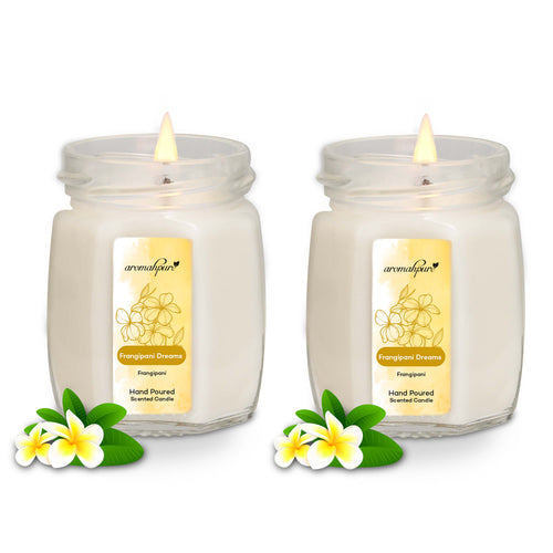 Aromahpure Soy Wax Small Octa Glass Jar Candle Frangipani Dreams