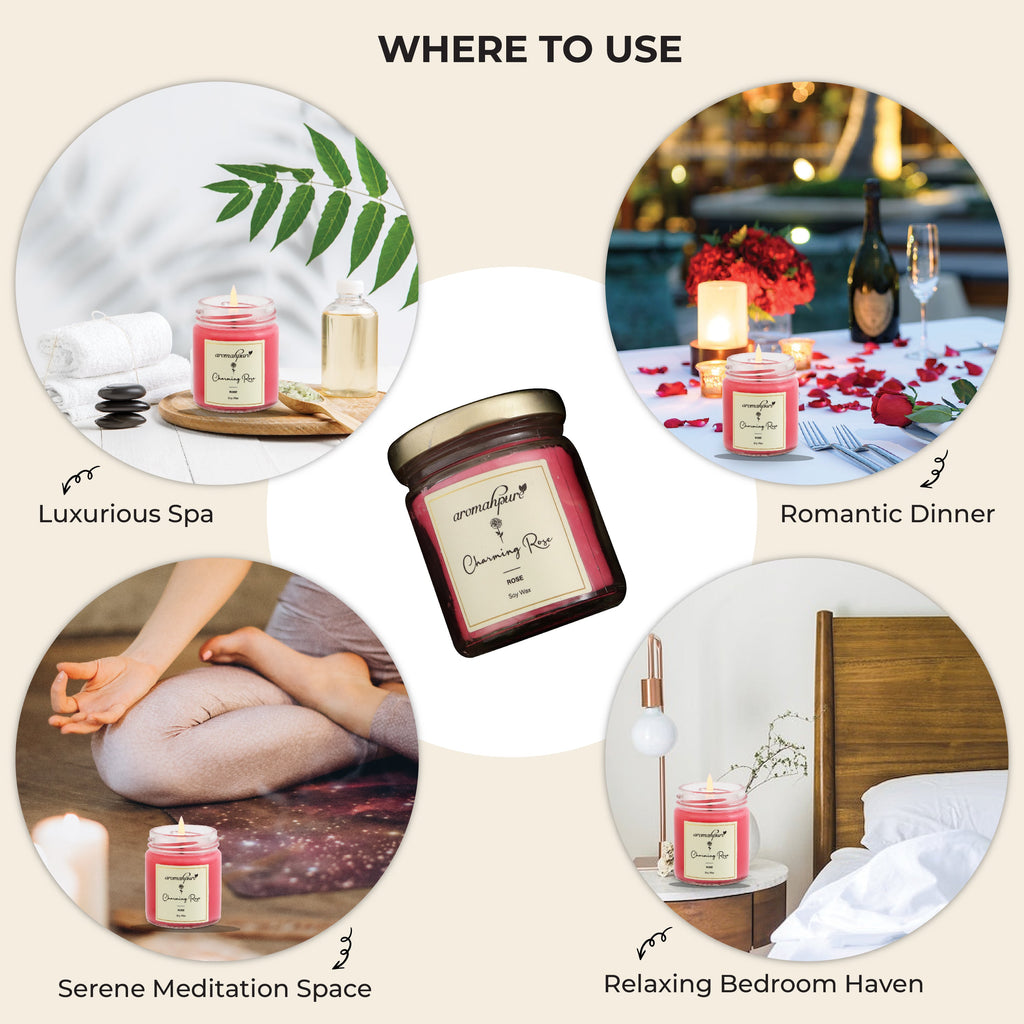Soy Wax Round Jar 100ml Candles (Charming Rose, Kiwi Blast)