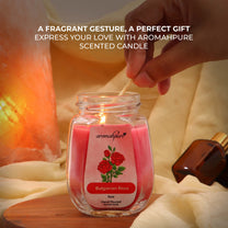 Aromahpure Soy Wax Octa Jar Candle, 42 Hours Burning Time Guaranteed (Charming Rose)