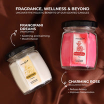 Aromahpure Soy Wax Small Octa Jar Candles, 50 Hours Burning Time Guaranteed (Frangipani Dreams, Charming Rose)