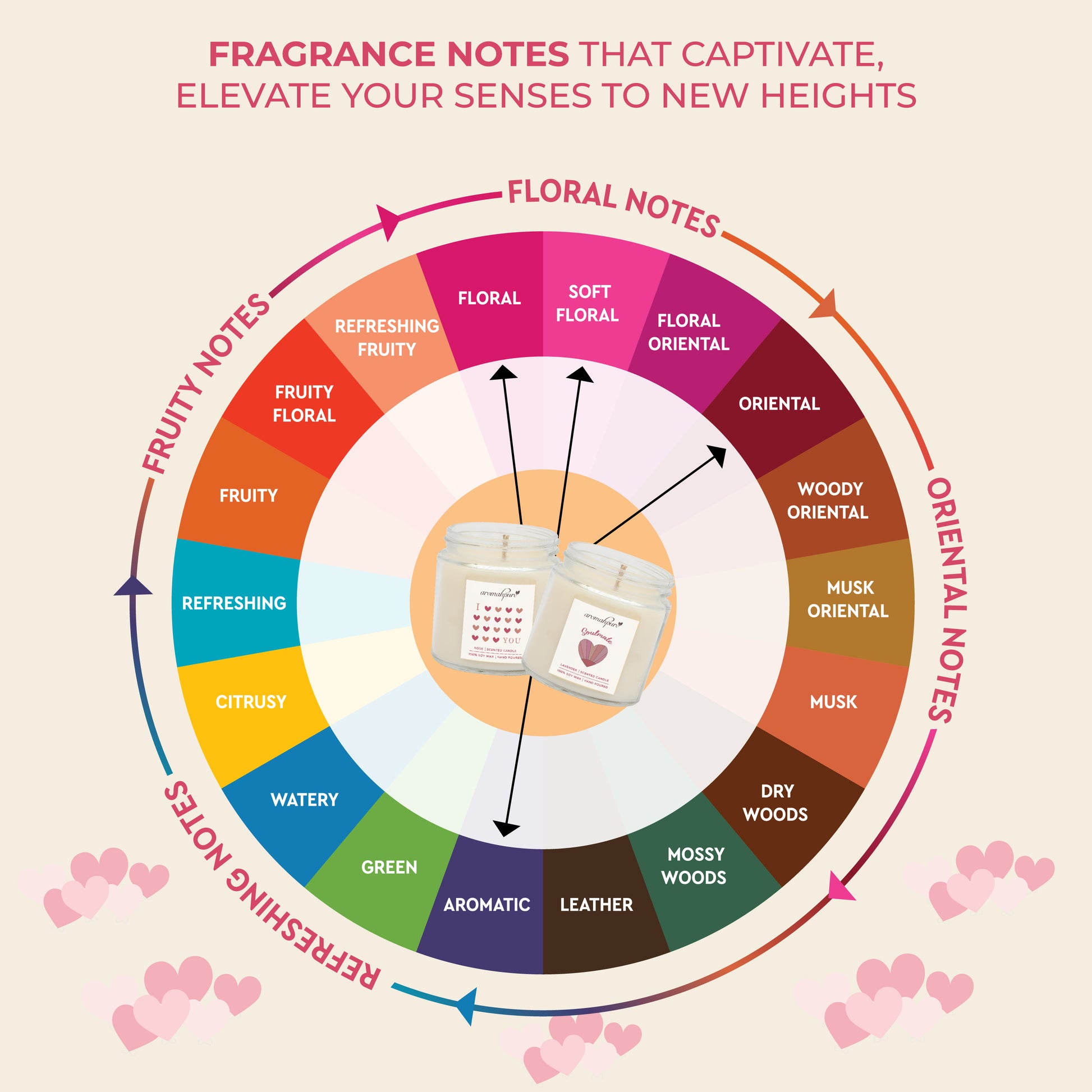 Wheel Fragrance Notes Chart Car Air Freshener Perfume Pods OEM