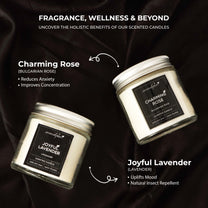 Aromahpure Soy Wax Silver Jar Candles, 55 Hours Burning Time Guaranteed (Rose, Lavender)