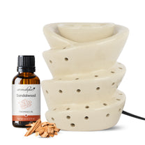 Brown Electric Ceramic Spiral Diffuser with 15 ml Fragrance Oil ( White Sandalwood )