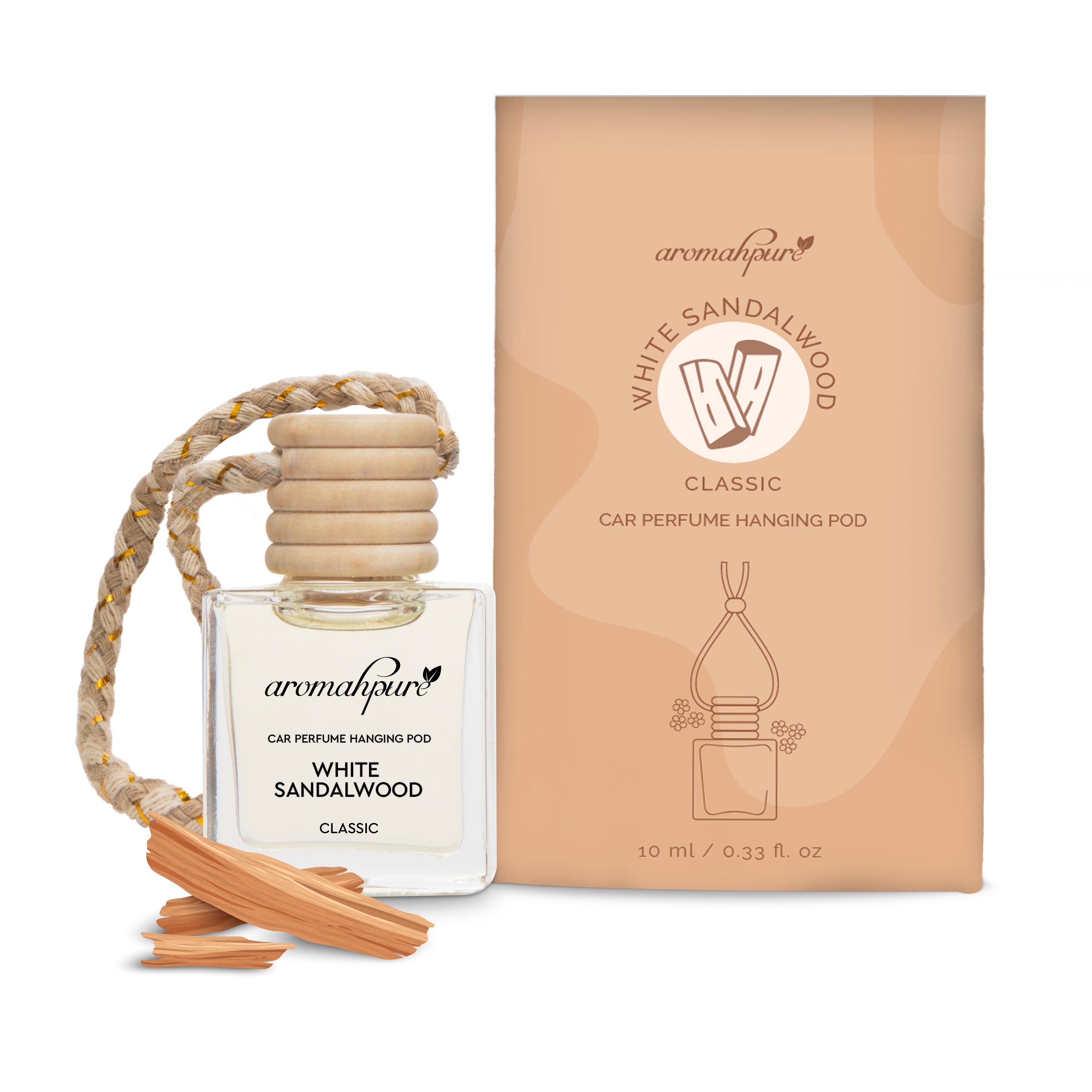 white sandalwood hanging pod