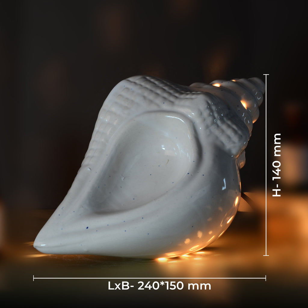 White Electric Ceramic Shell Design Diffuser with 15 ml Fragrance Oil ( Joyful Lavender )