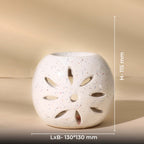 White Tealight Ceramic Leaves Design Diffuser with 15 ml Fragrance Oil (Charming Rose)