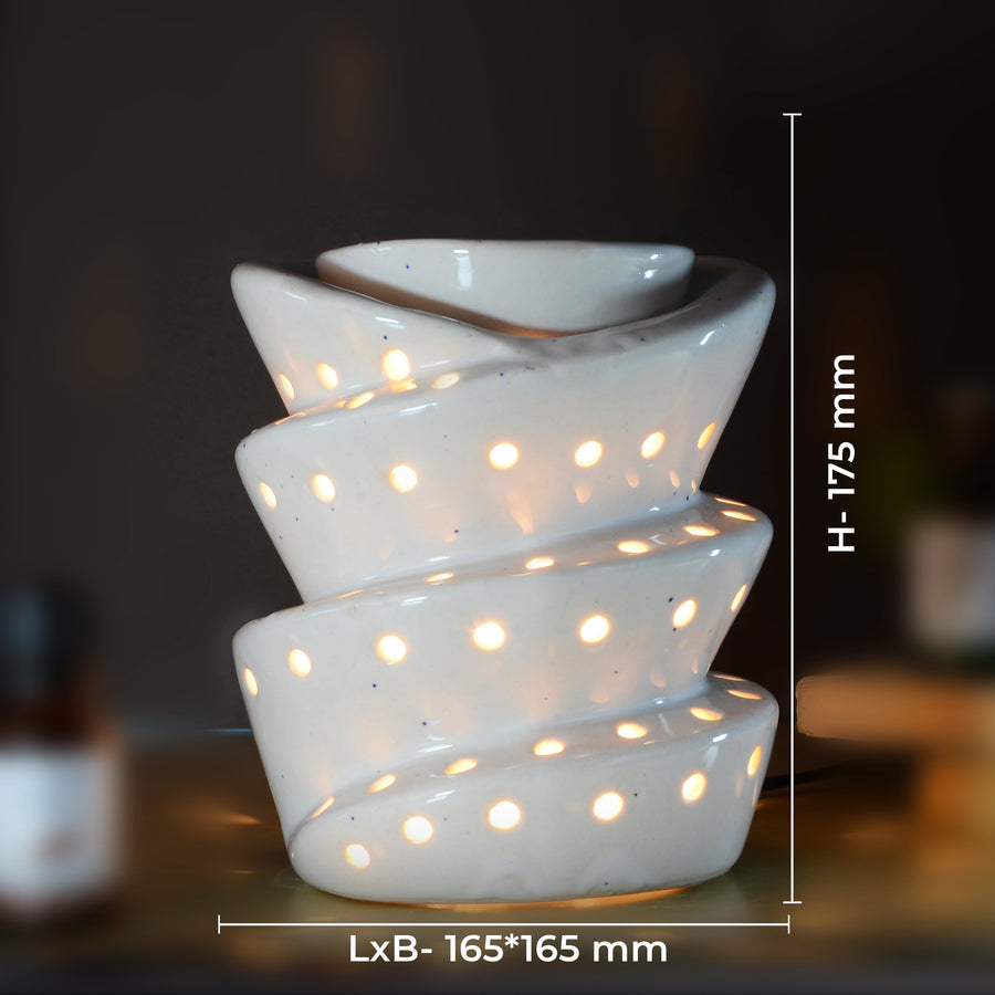 White Electric Ceramic Spiral Diffuser with 15 ml Fragrance Oil (Lavender )