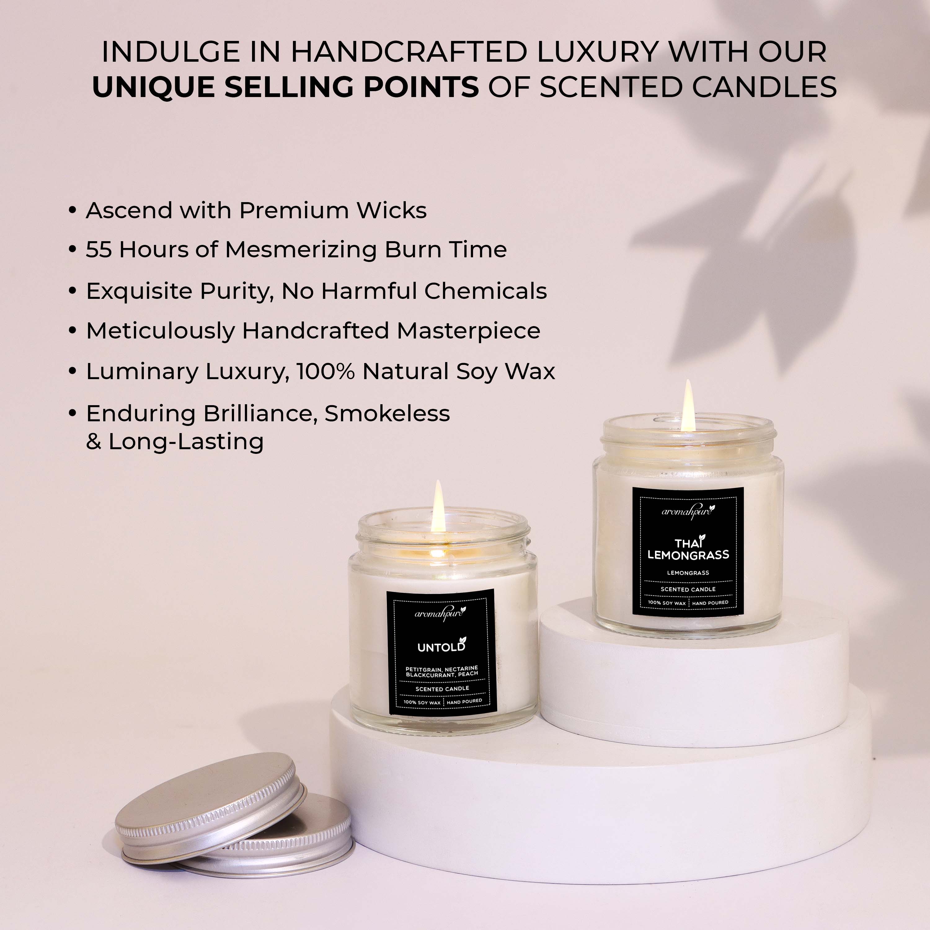 Aromahpure Screw Jar Candle Untold Lemongrass USP