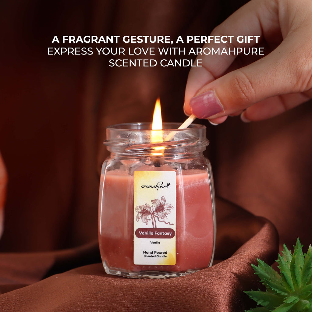 Aromahpure Vanilla Octa Candle Lifestyle Shot