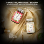 Aromahpure Soy Wax, Mason Jar Candles, 60 Hours Burning Time Gauranteed (Wild lotus, Bliss)