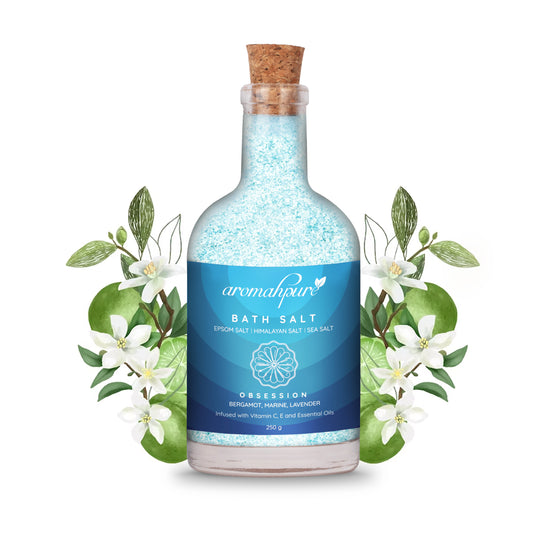 Aromahpure 100 % Natural Bath Salt with Essential Oils (Bergamot, Marine, Lavender) (250 Grams)