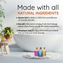Aromahpure 100 % Natural Bath Salt with Essential Oils (Set of 6) (35 Grams Each)