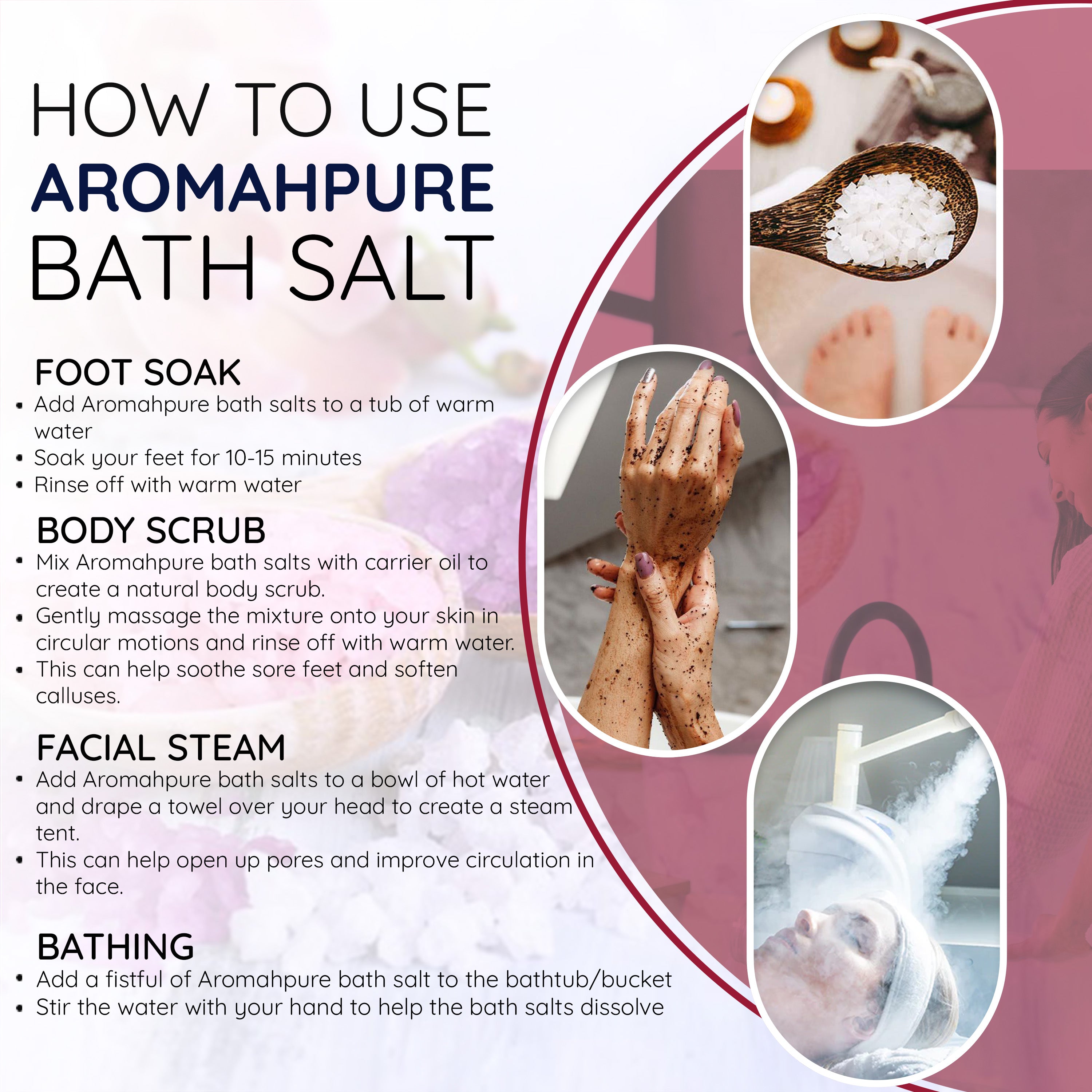 Aromahpure Rose Bath Salt - Buy Online