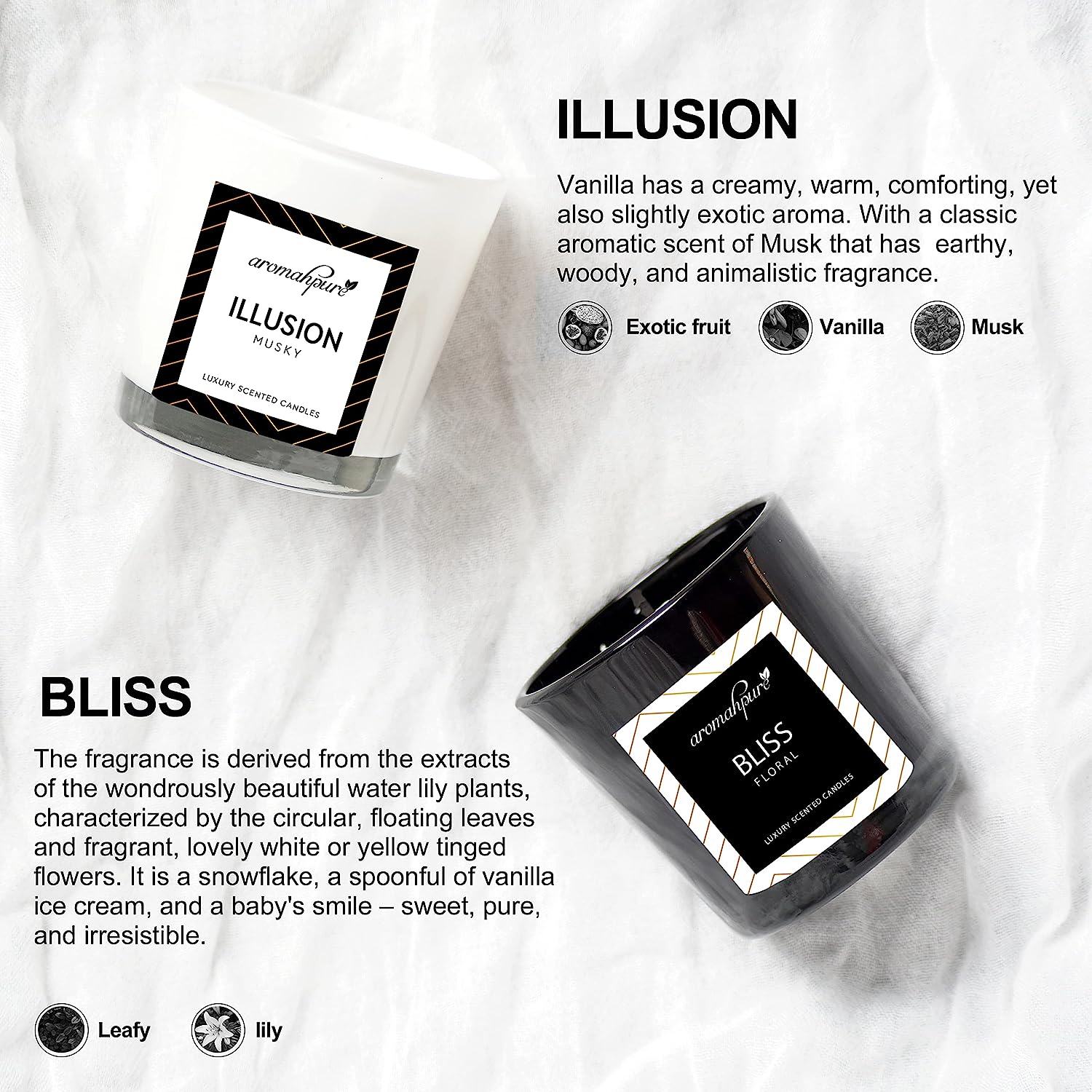 Soy Wax Luxury Scented Candles Assorted - Aromahpure