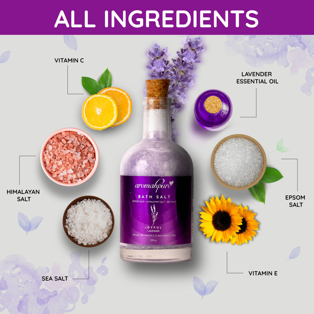 Aromahpure Bath Salt Set of 6 Detail View
