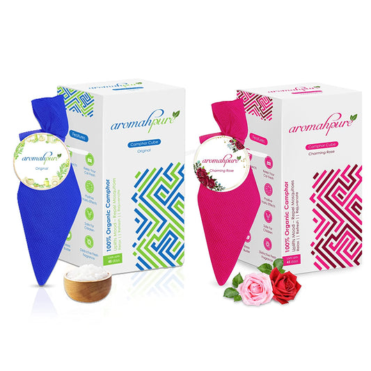 Aromahpure Camphor Cube Air Freshener (Rose + Original)
