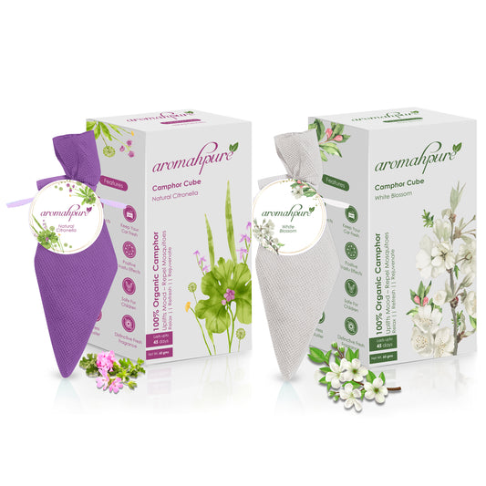 Aromahpure Camphor Cube Air Freshener (White Blossom + Citronella)