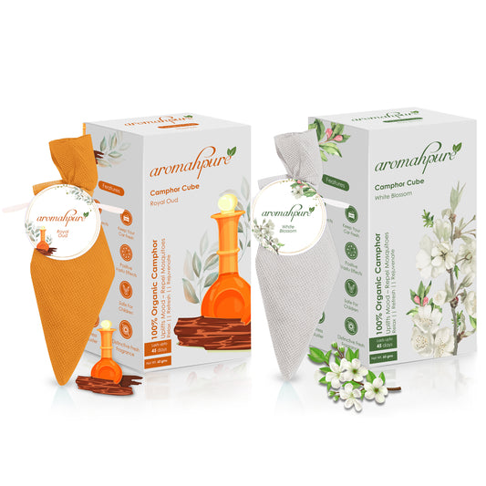 Aromahpure Camphor Cube Air Freshener (Royal Oud + White Blossom)